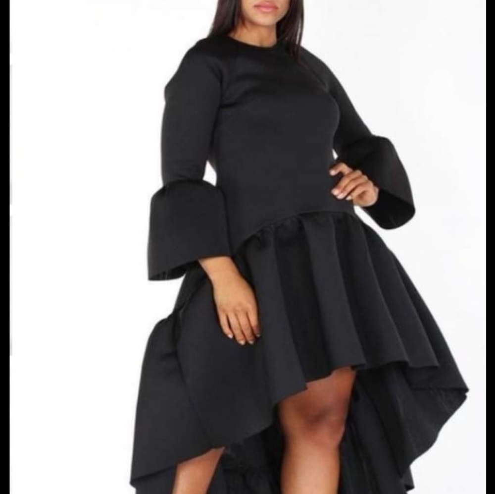 Black hi lo plus dress  3x 2x 1x
